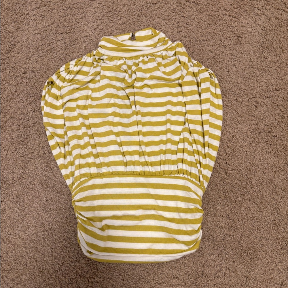 Striped Mustard Yellow and White Maeve top